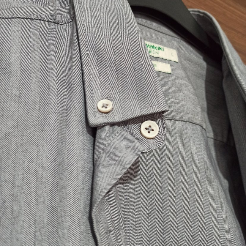 Gri Erkek Gömlek Uzun Kollu - Görsel 3