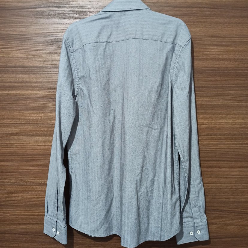 Gri Erkek Gömlek Uzun Kollu - Görsel 4