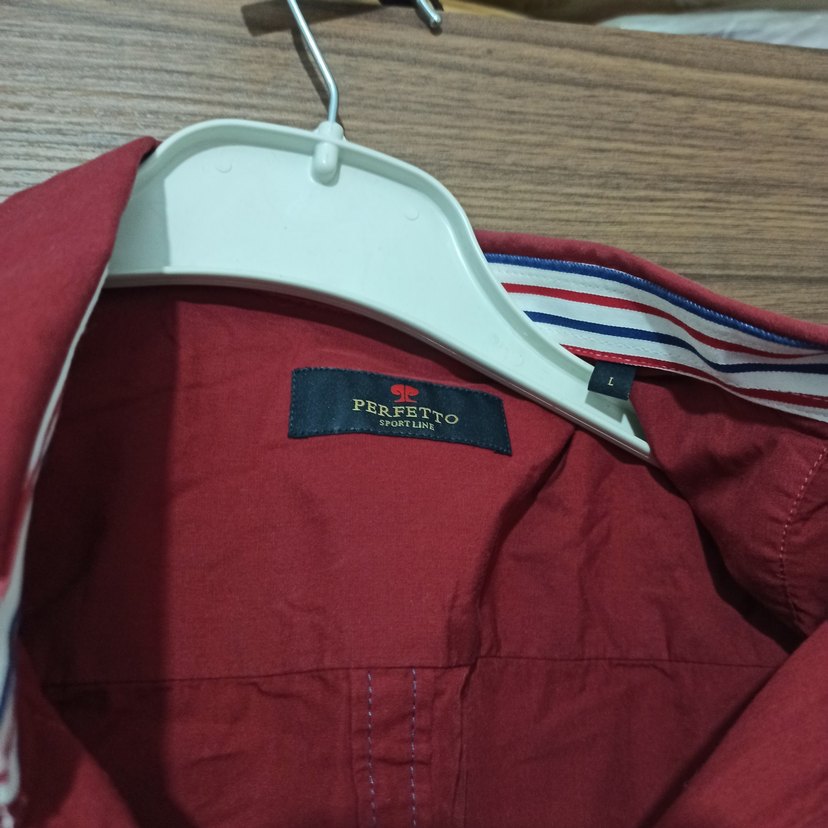 Bordo Erkek Uzun Kollu Düğmeli Gömlek - Görsel 4