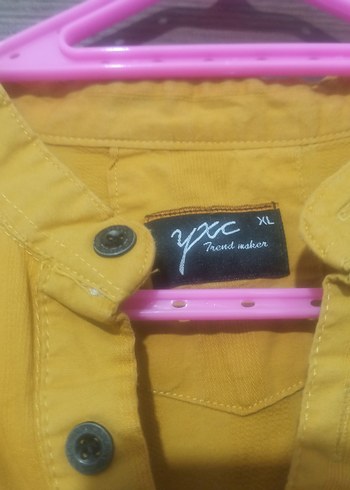 Sarı hakim Yaka Düğmeli Erkek Gömlek - Görsel 2