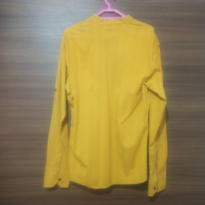 Sarı hakim Yaka Düğmeli Erkek Gömlek - Görsel 3