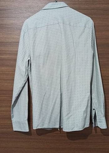 Gri Pamuklu Uzun Kollu Erkek Gömlek - Görsel 3