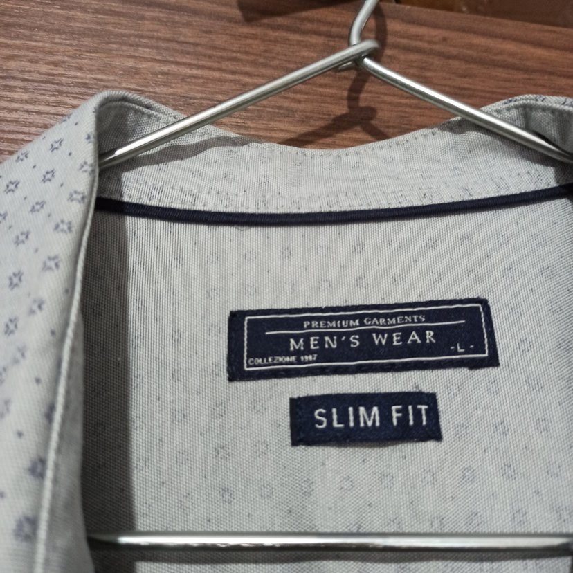 Gri Pamuklu Uzun Kollu Erkek Gömlek - Görsel 2