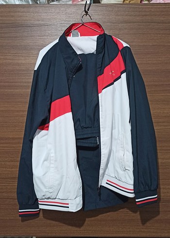 Erkek Beyaz Kırmızı Spor Fermuarlı Eşofman takımı - Görsel 4