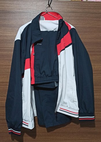 Erkek Beyaz Kırmızı Spor Fermuarlı Eşofman takımı - Görsel 3