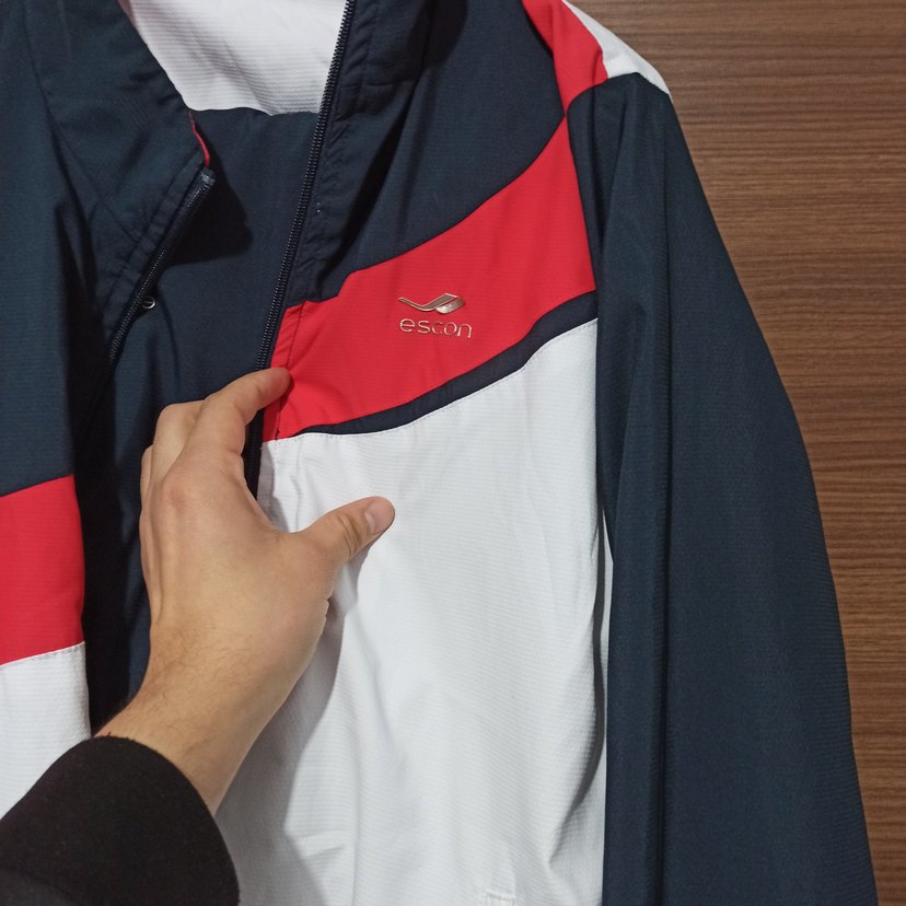 Erkek Beyaz Kırmızı Spor Fermuarlı Eşofman takımı - Görsel 5