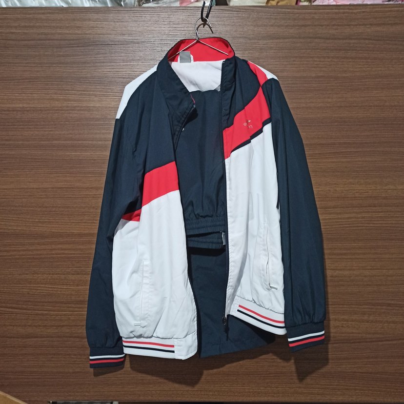 Erkek Beyaz Kırmızı Spor Fermuarlı Eşofman takımı - Görsel 4