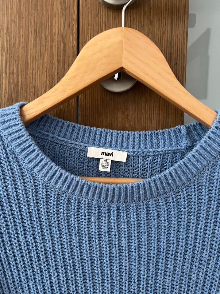 Mavi Kadın Kazak - Görsel 2