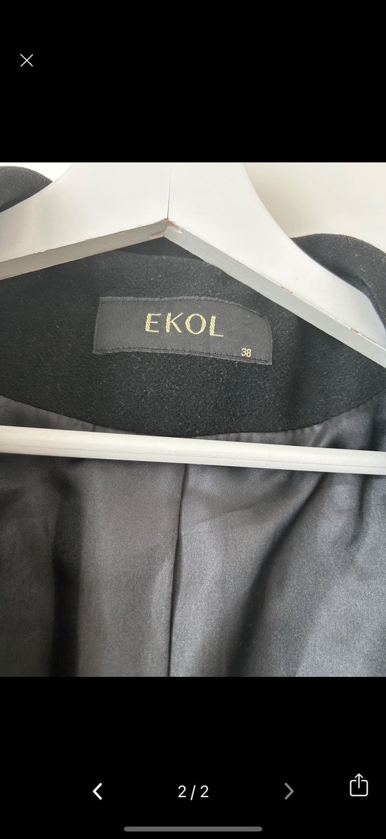 Ekol Siyah Klasik Kadın Kaban - Görsel 2