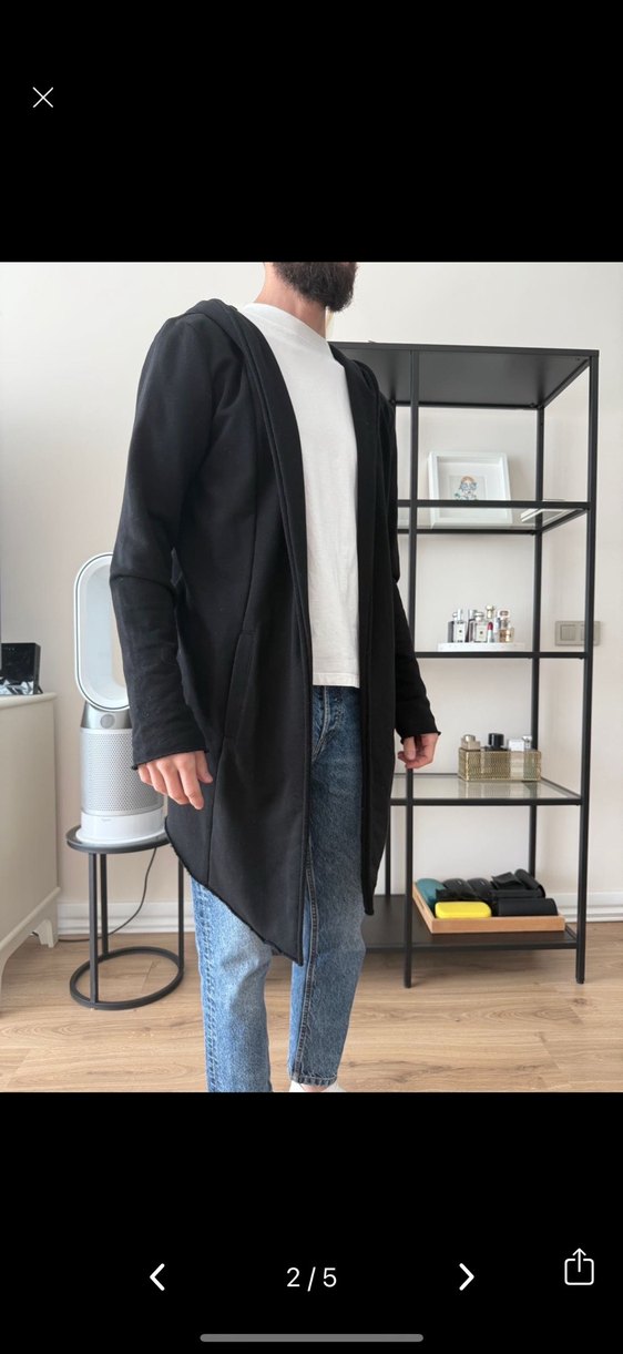 H&M Siyah Erkek Uzun Kollu Hırka - Görsel 2