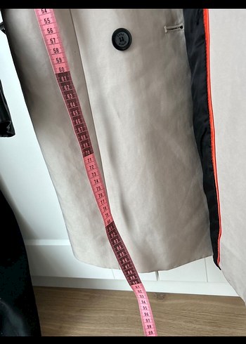 Bej zara Düğmeli Kadın Trençkot - Görsel 8