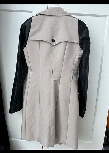 Bej zara Düğmeli Kadın Trençkot - Görsel 5