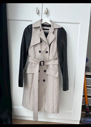 Bej zara Düğmeli Kadın Trençkot - Görsel 2