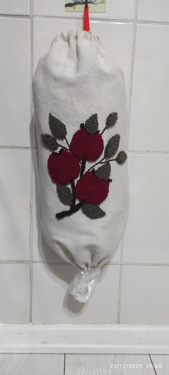 Elişi punch nakışı işlenmiş poşetlik - Görsel 2