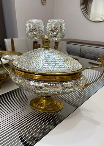 Altın Renkli Etnik Desenli Salon Dekorasyonu - Görsel 5