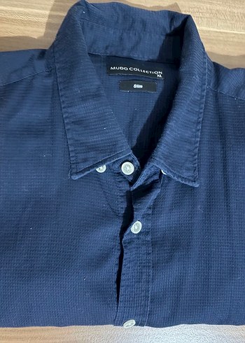 Düğmeli Lacivert Erkek Gömlek - Görsel 2