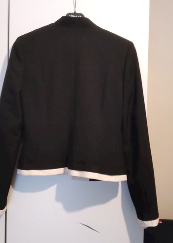 Düğmeli Siyah Kısa Kadın Blazer Ceket - Görsel 2