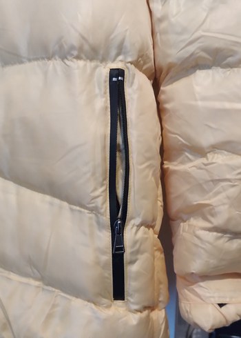 Sarı Fermuarlı Kadın Kışlık Mont - Görsel 3