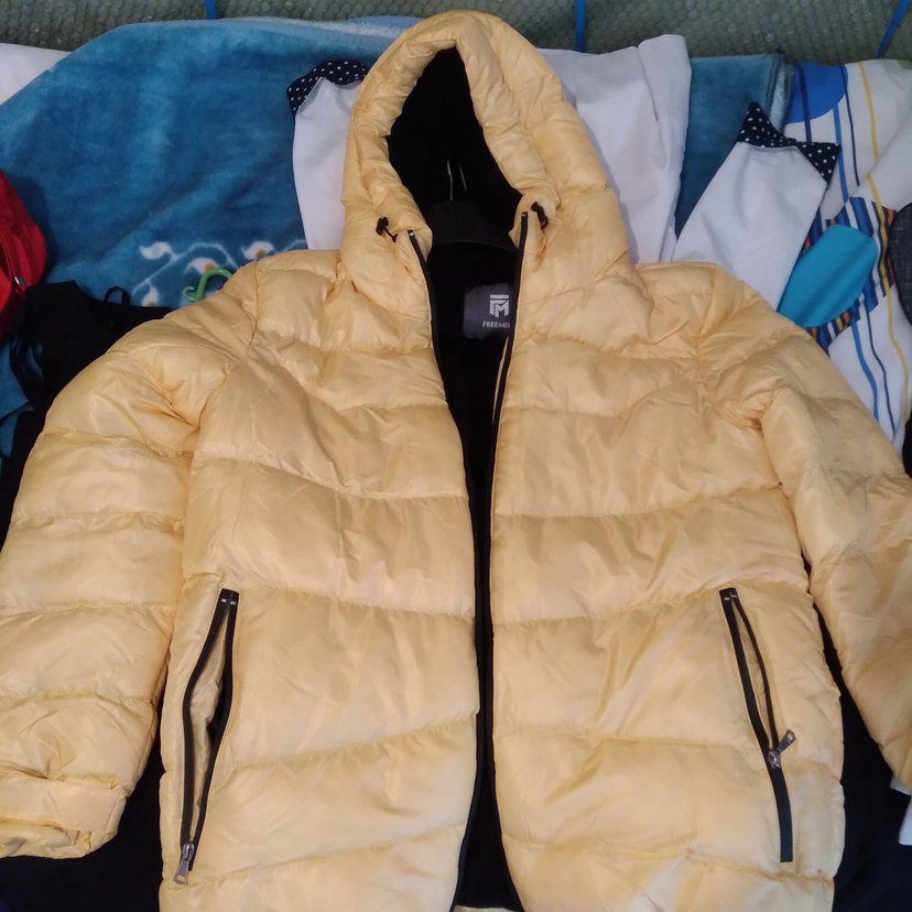 Sarı Fermuarlı Kadın Kışlık Mont - Görsel 2