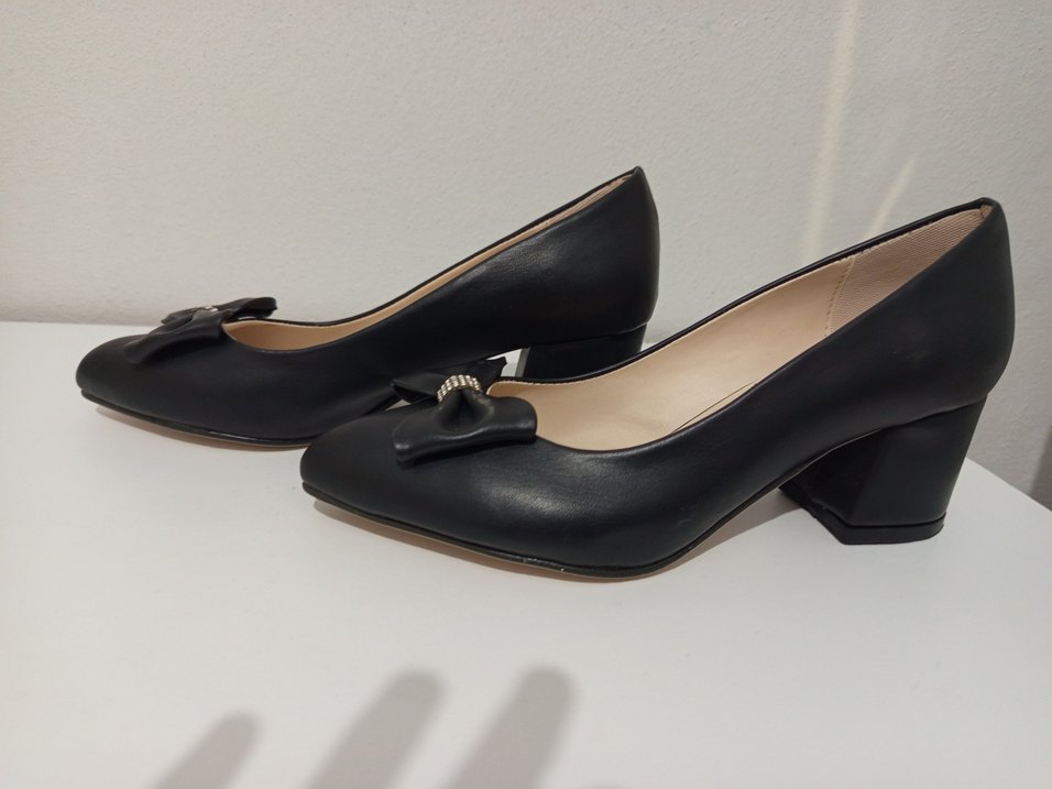 Sultan Siyah Stiletto Fiyonklu Kadın Ayakkabı - Görsel 2