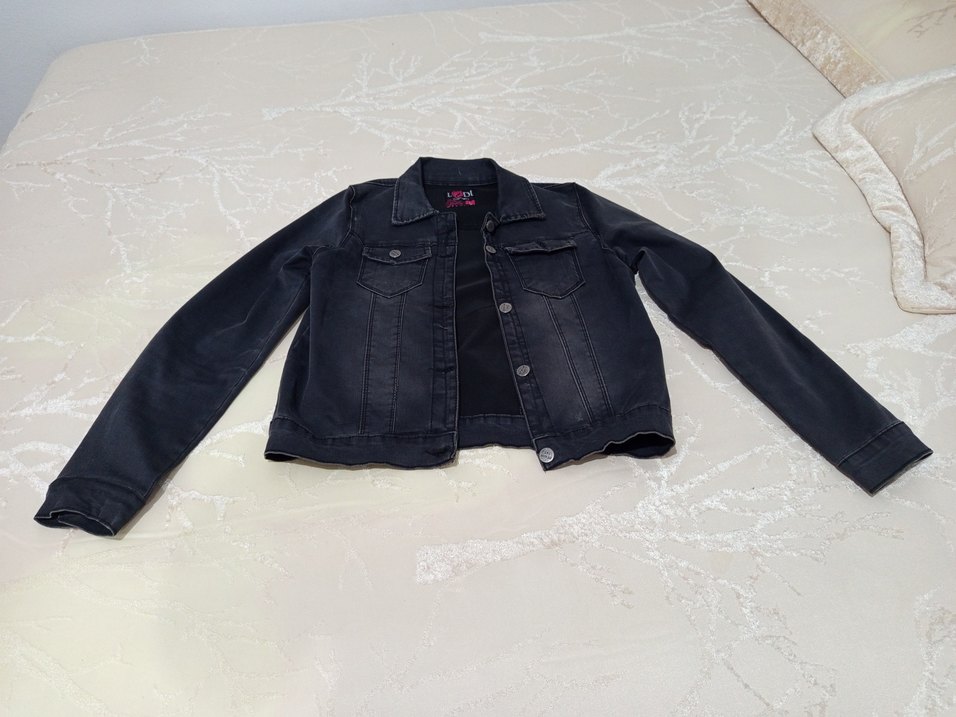 Siyah Düğmeli Kadın Kot Ceket - Görsel 2