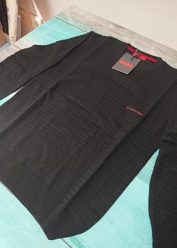 HUGO Siyah Erkek Street Wear Kazak - Görsel 3