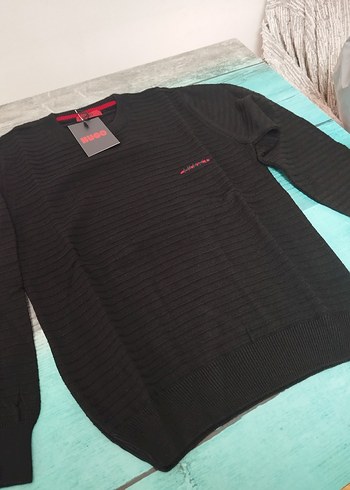 HUGO Siyah Erkek Street Wear Kazak - Görsel 2