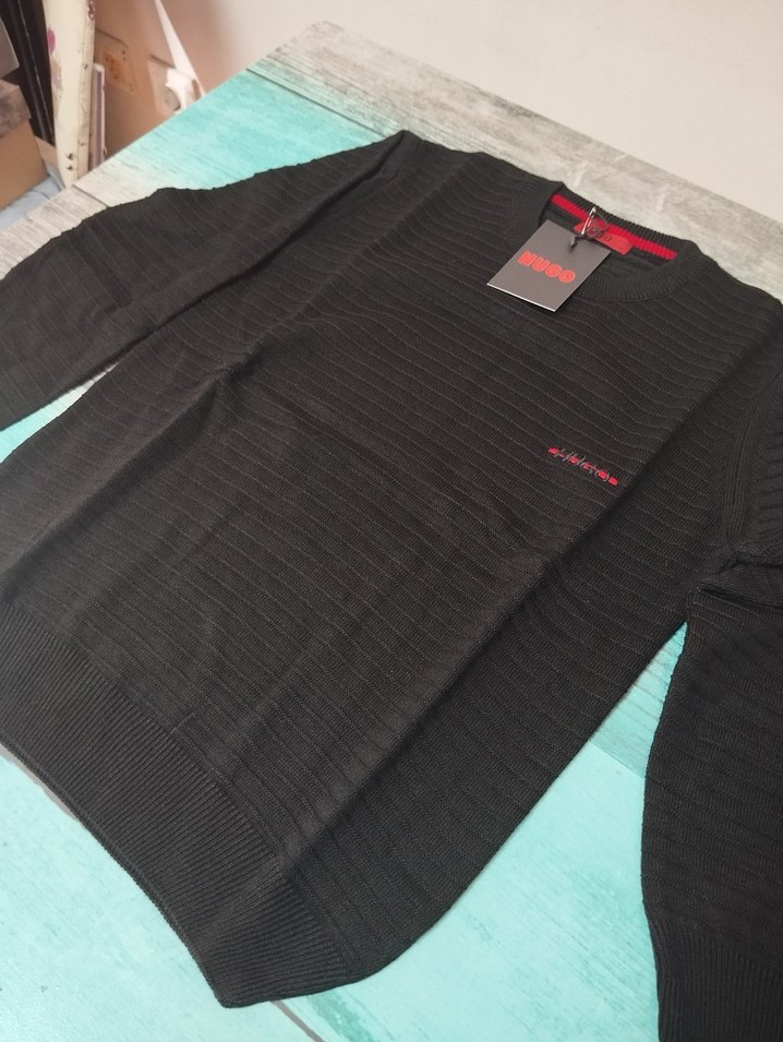 HUGO Siyah Erkek Street Wear Kazak - Görsel 3