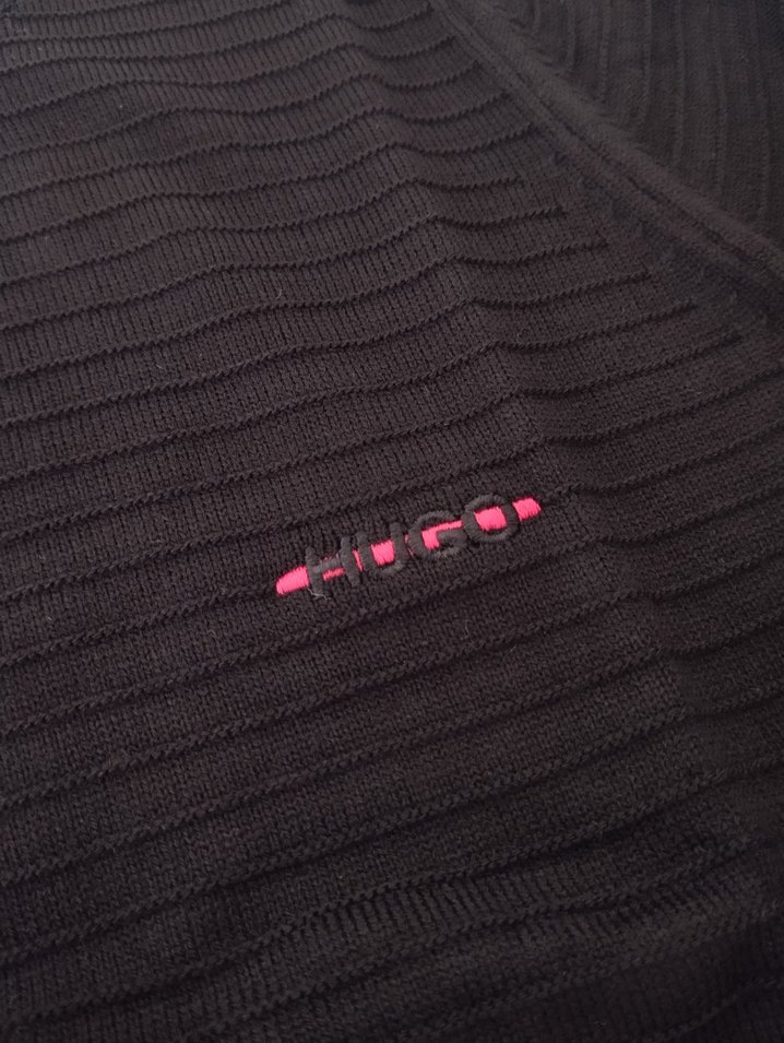 HUGO Siyah Erkek Street Wear Kazak - Görsel 4