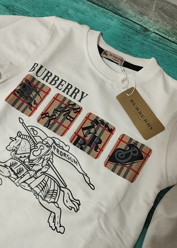 Burberry Çocuk Beyaz Baskılı Sweatshirt - Görsel 4