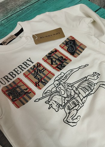 Burberry Çocuk Beyaz Baskılı Sweatshirt - Görsel 3