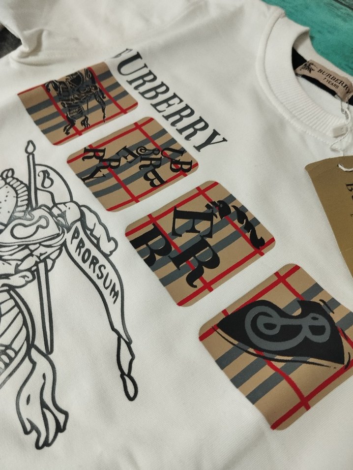 Burberry Çocuk Beyaz Baskılı Sweatshirt - Görsel 5