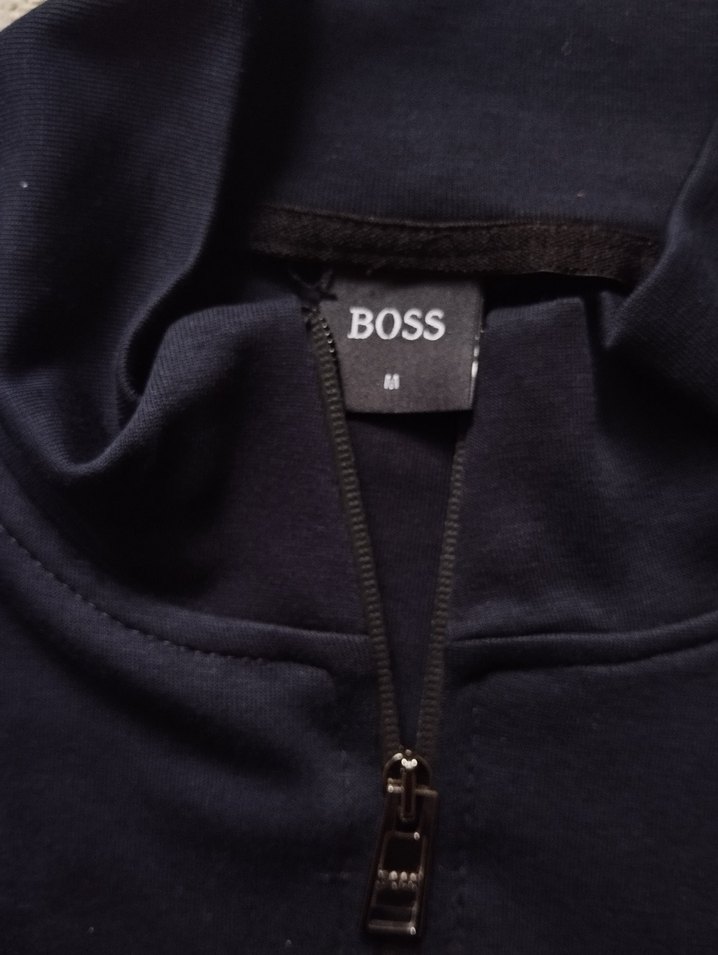 BOSS Siyah Mavi Fermuarlı Spor Eşofman Takımı - Görsel 4