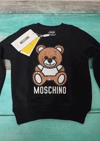 MOSCHINO Erkek Çocuk Kahverengi Ayıcık Baskılı Sweatshirt - Görsel 2