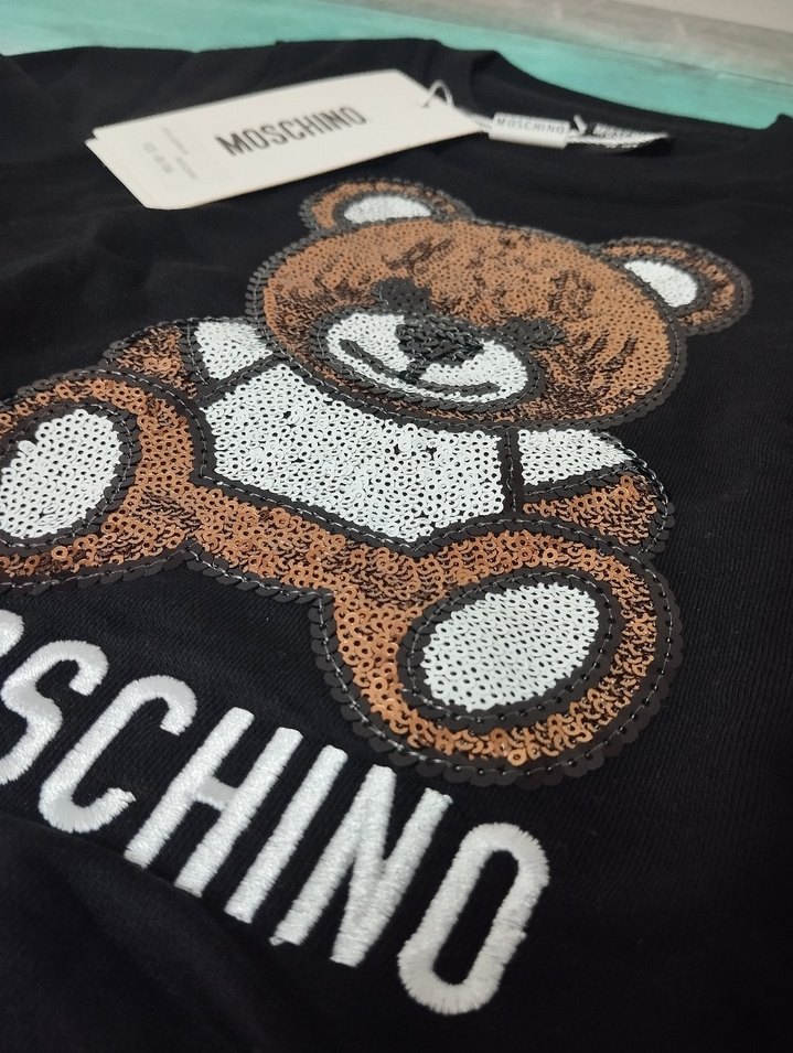 MOSCHINO Erkek Çocuk Kahverengi Ayıcık Baskılı Sweatshirt - Görsel 4