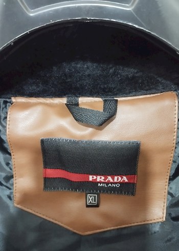 PRADA Deri Erkek Mont Kürklü Yaka - Görsel 2