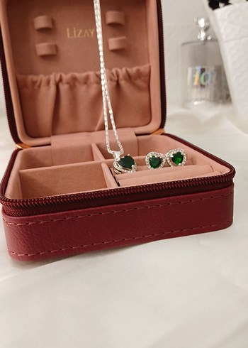 Yeşil Taşlı Modern Klasik Kadın Takı Seti - Görsel 4