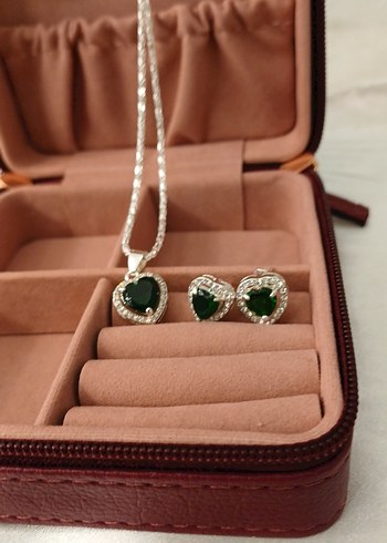 Yeşil Taşlı Modern Klasik Kadın Takı Seti - Görsel 2