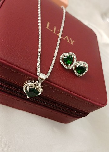 Yeşil Taşlı Modern Klasik Kadın Takı Seti - Görsel 15