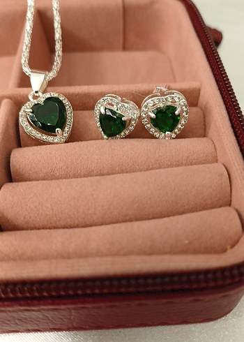 Yeşil Taşlı Modern Klasik Kadın Takı Seti - Görsel 6