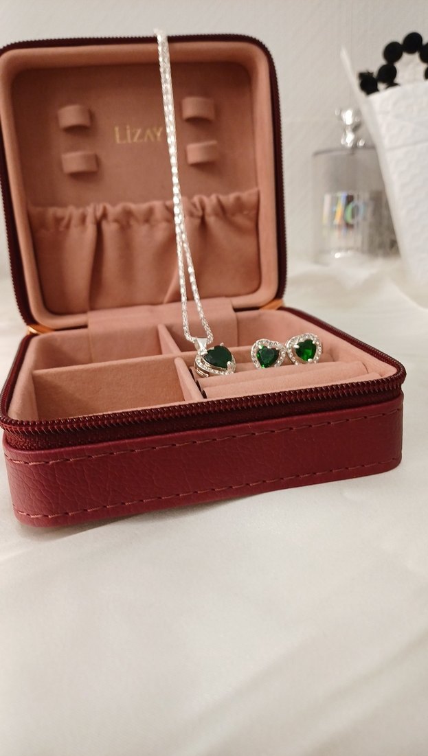 Yeşil Taşlı Modern Klasik Kadın Takı Seti - Görsel 4