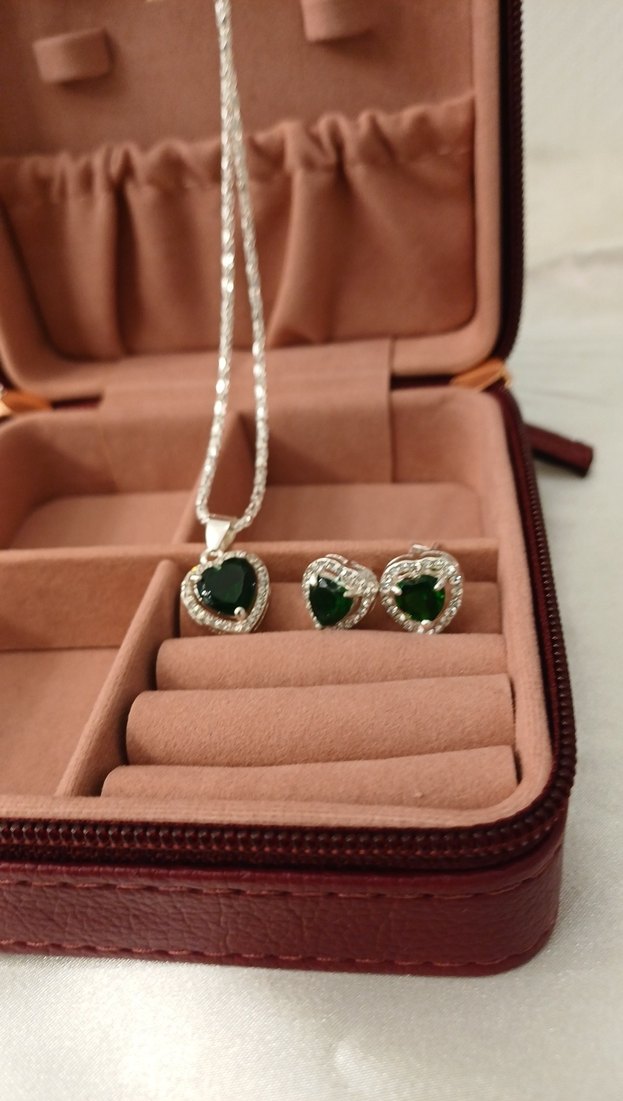Yeşil Taşlı Modern Klasik Kadın Takı Seti - Görsel 2