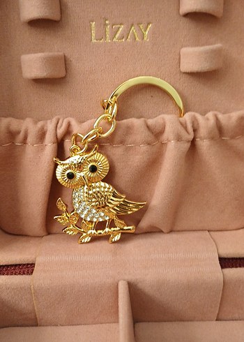 Altın Renk Parlak özel seri baykuş anahtarlık/çanta süsü - Görsel 5