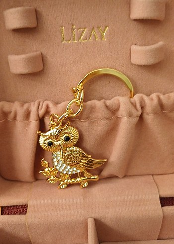 Altın Renk Parlak özel seri baykuş anahtarlık/çanta süsü - Görsel 7