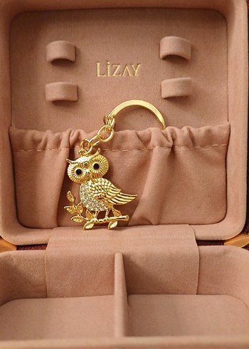 Altın Renk Parlak özel seri baykuş anahtarlık/çanta süsü - Görsel 3