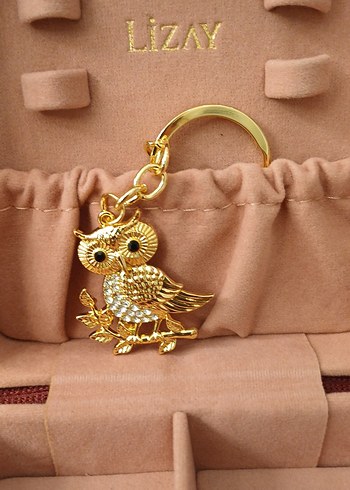 Altın Renk Parlak özel seri baykuş anahtarlık/çanta süsü - Görsel 6