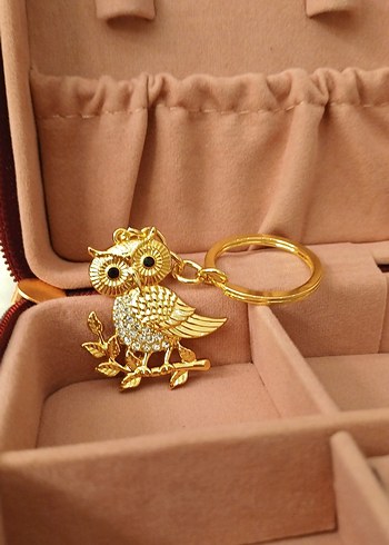 Altın Renk Parlak özel seri baykuş anahtarlık/çanta süsü - Görsel 8
