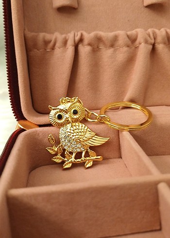 Altın Renk Parlak özel seri baykuş anahtarlık/çanta süsü - Görsel 9