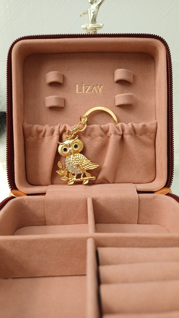 Altın Renk Parlak özel seri baykuş anahtarlık/çanta süsü - Görsel 2