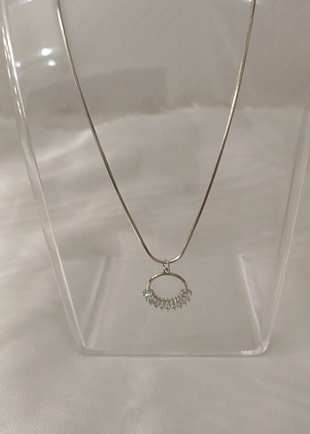 Zirkon baget taşlı çelik kolye - Görsel 20